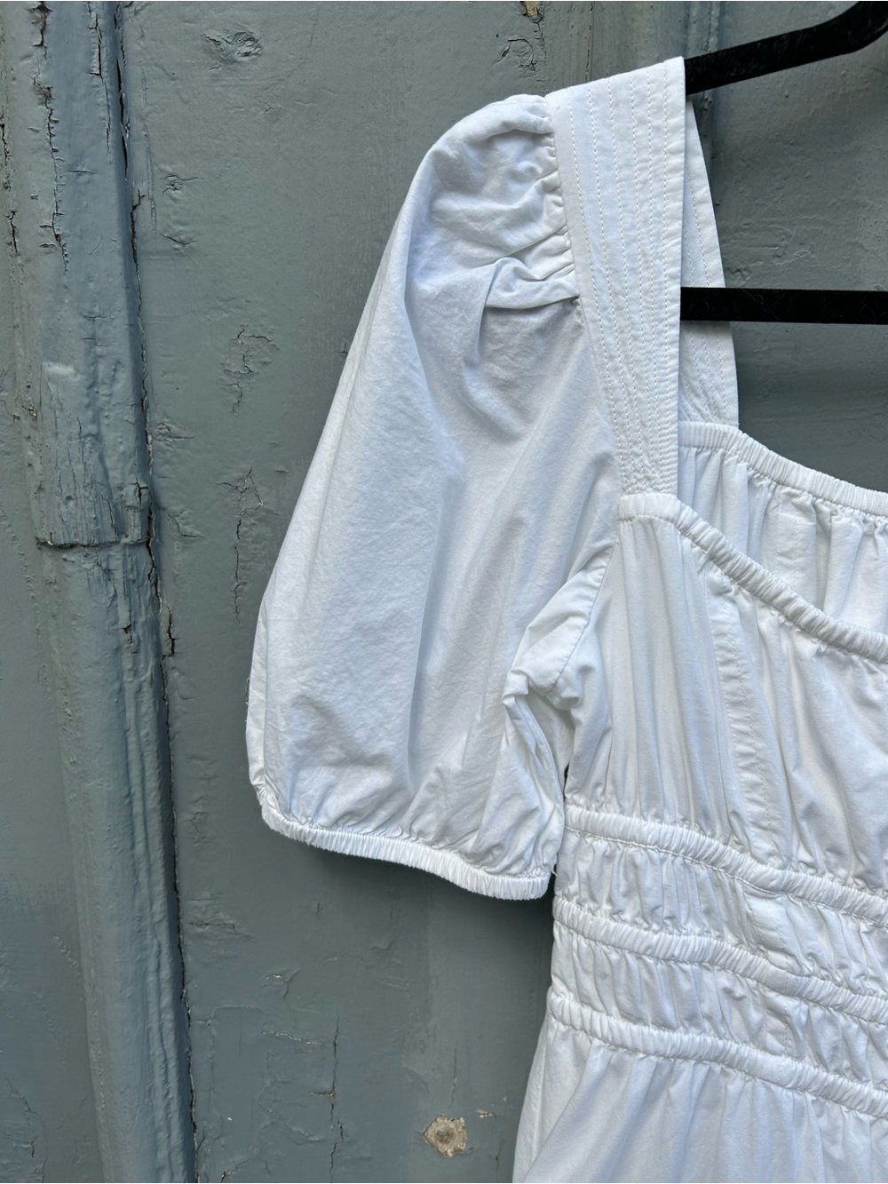 Sunday Best Martine Poplin Short-sleeve Dress, White, Size Medium - Picture 10 of 13